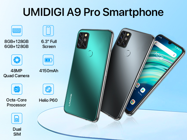 UMIDIJI A9PRO ブルー　SIMフリー Amazon.com: UMIDIGI A9 Pro Unlocked Cell Phone, Helio P60