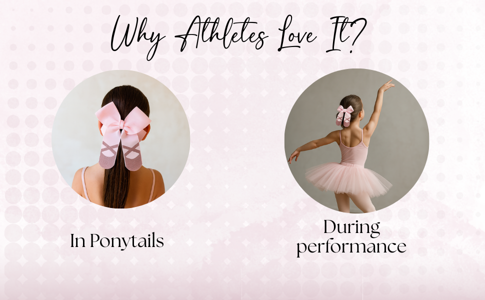 Amazon.com : Sportybella Dance Hair Bow with Pink Glitter