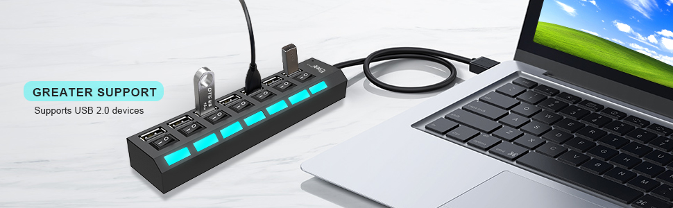 7-Port USB Hub USB 2.0