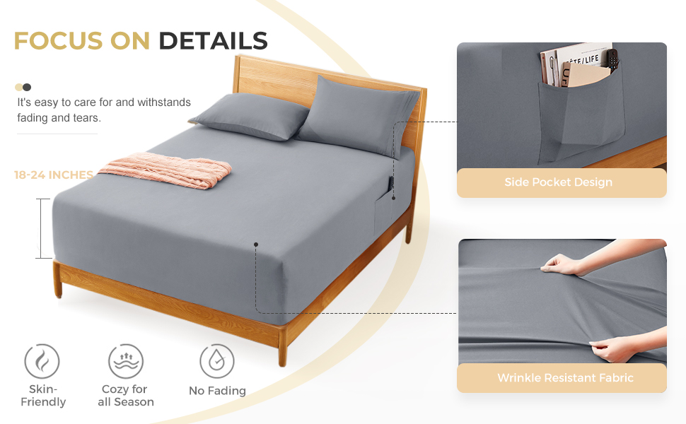 Horbaunal Extra Deep Pocket Queen Fitted Sheet Only Fits