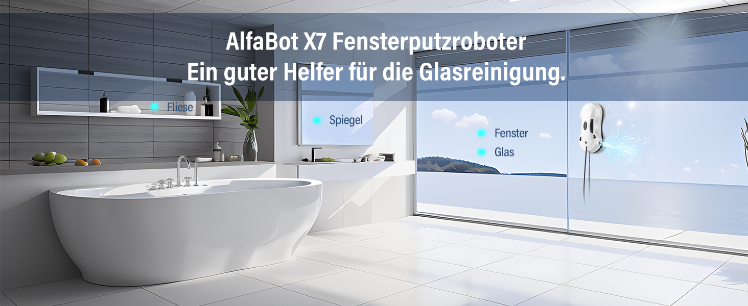 Amazon.de: AlfaBot X7 Fensterputzroboter, Elektrischer Fensterreiniger ...