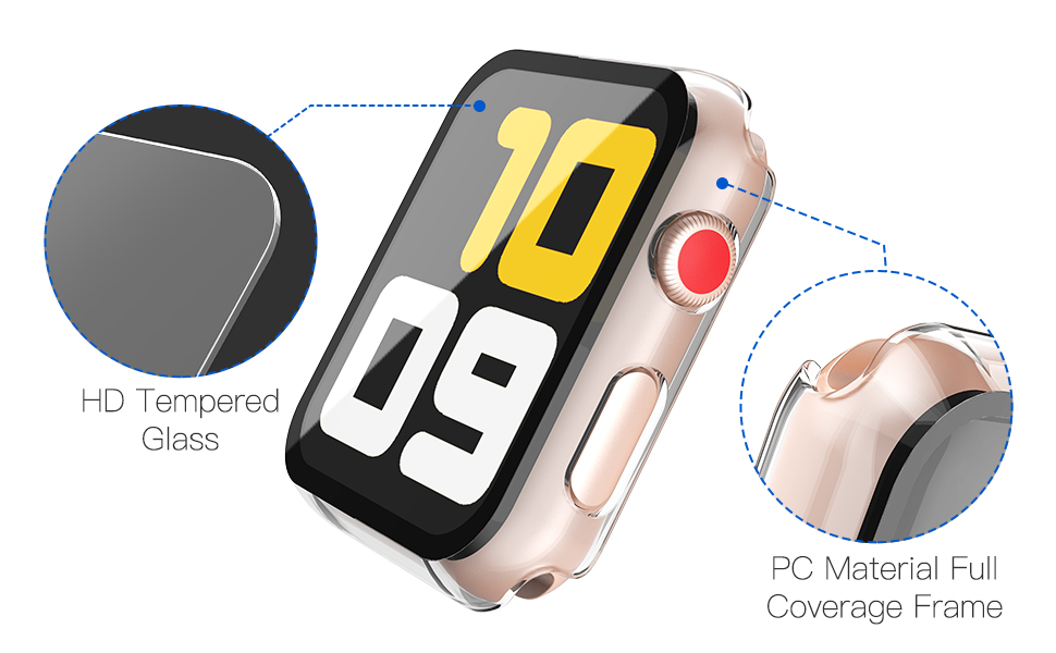 Misxi 2 Pack Hard PC Case with Tempered Glass Screen