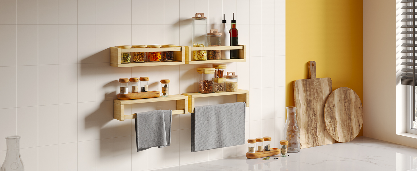 Floating Wall Mounted Shelves for Kitchen