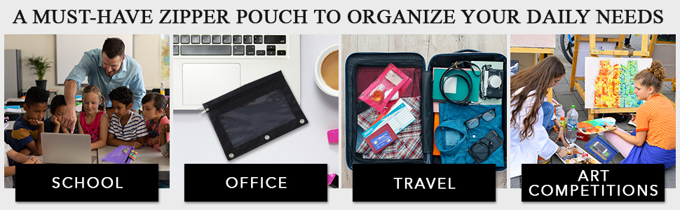 Our zipper pouch to organize your stuff