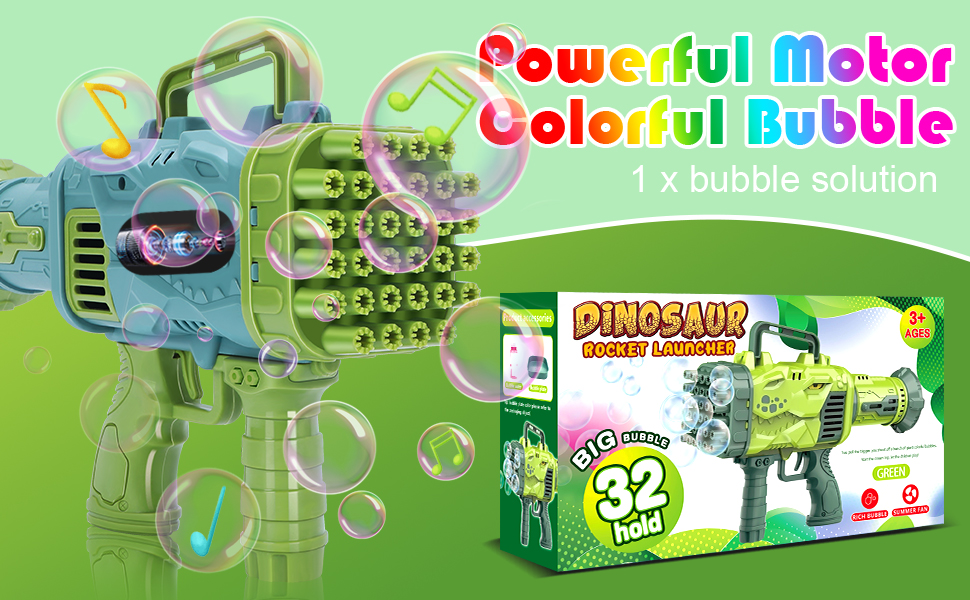 32 Holes Bubble Gun for Kids, Rocket Launcher Bubble