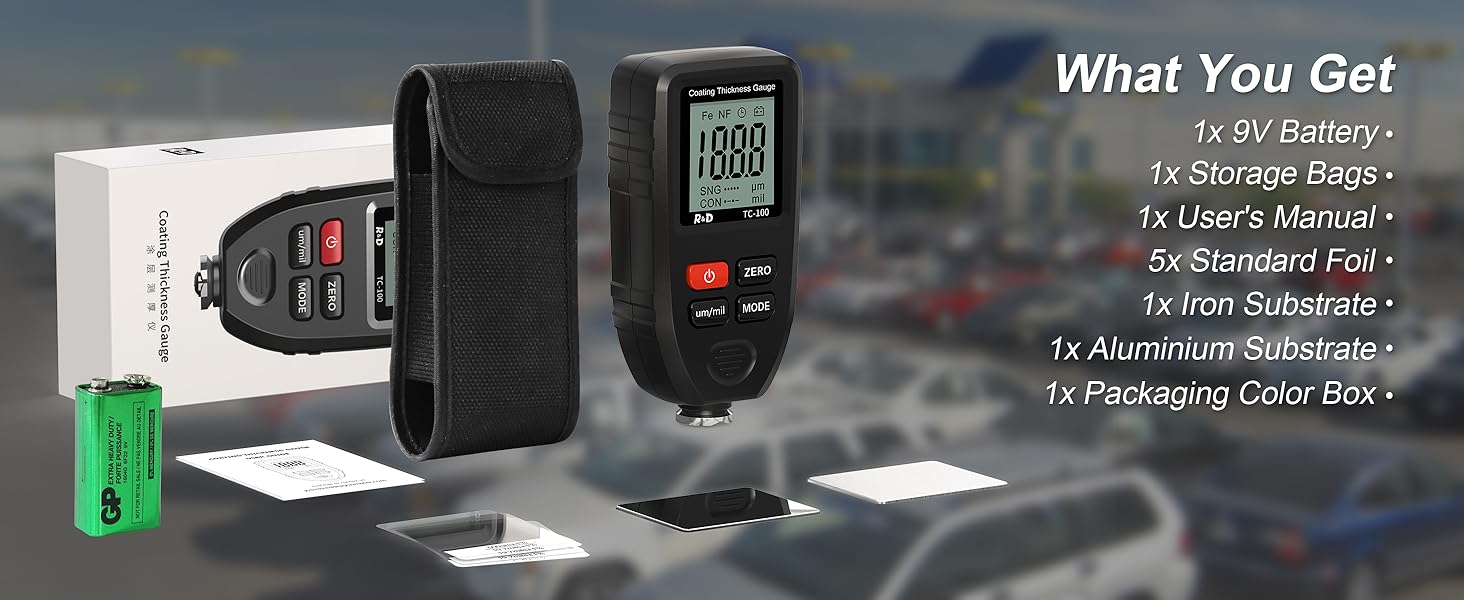 Paint Coating Thickness Gauge Meter, Car Painting Depth Gauge for Used