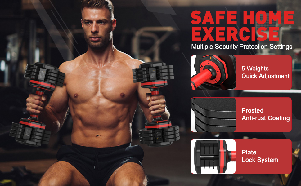 Adjustable Dumbbells set, 15LB to 55LB Dumbbell Sets of 2
