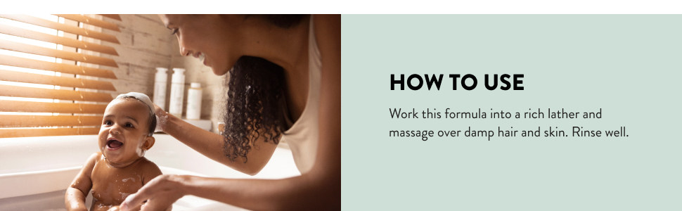 How To Use: Work this formula into a rich lather and massage over damp hair and skin. Rinse well.