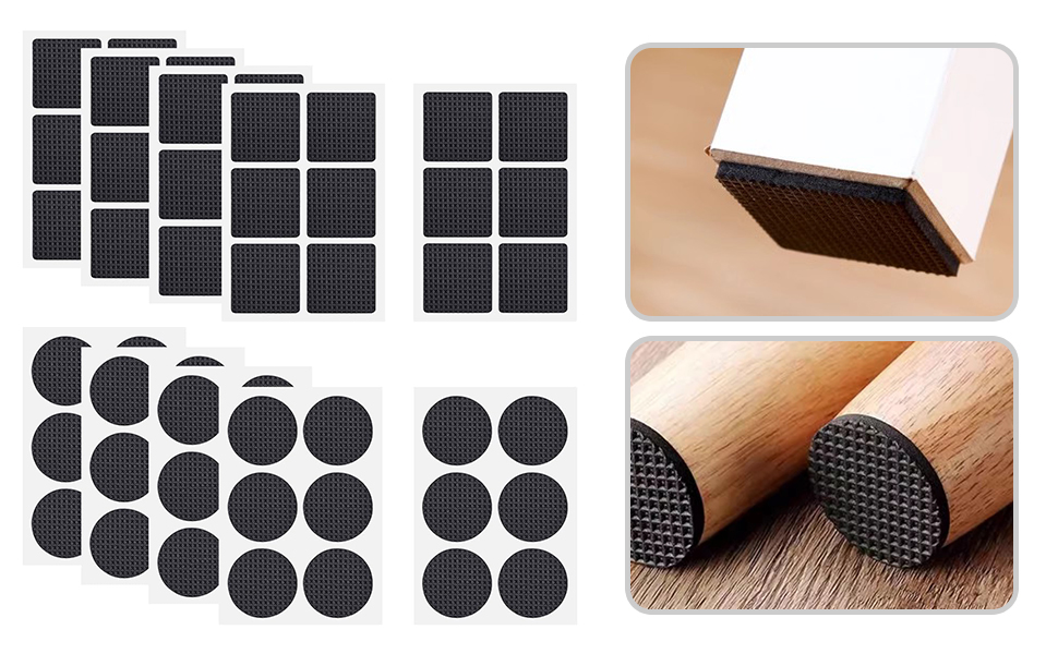 Desenda 60pcs Black Non Slip Furniture Pads, Rubber Pads for Furniture