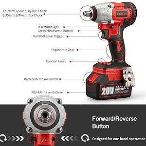 (Clé à Chocs Sans Fil Brushless+Perceuse A Percussion +Meuleuse D'angle Brushless)Pack 3 Outils TEENO 20V 2Batteries 3Ah 11 1