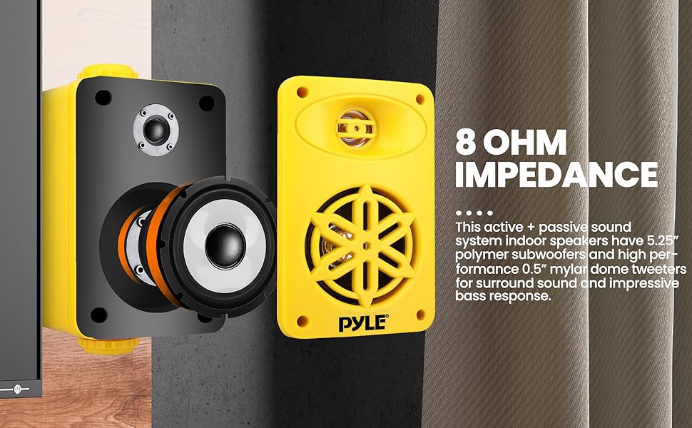 Pyle Bluetooth Indoor Outdoor Speakers Pair200 Watt Dual