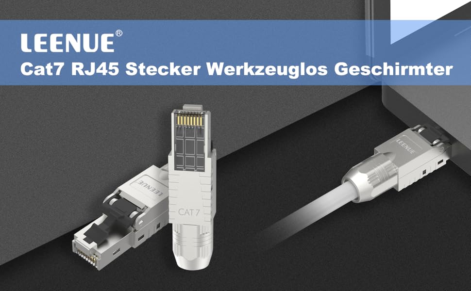 LEENUE RJ45 Plug, ToolFree CAT7, Lan Connector CAT7, ToolFree