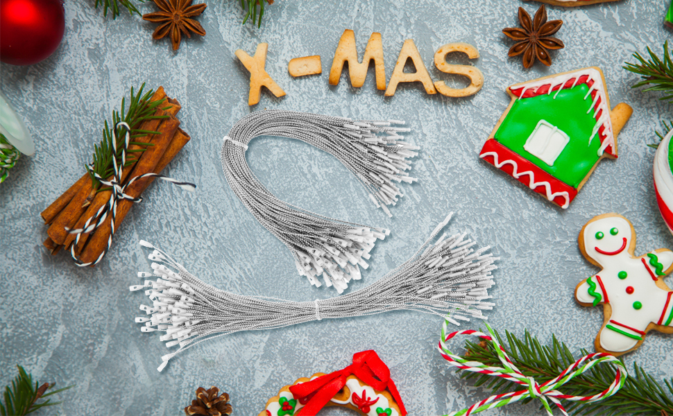 CCINEE 200 Pcs 7.9" Inch Christmas Ornaments String Hanger