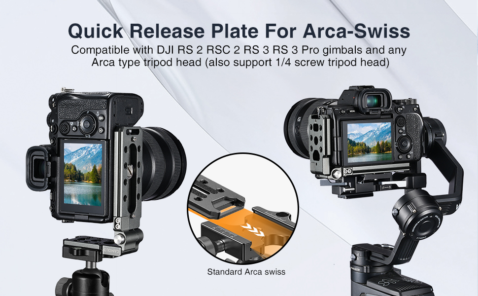 QUICK RELEASE PLATE FOR ARCA-SWISS Compatible with any Arca type tripod head