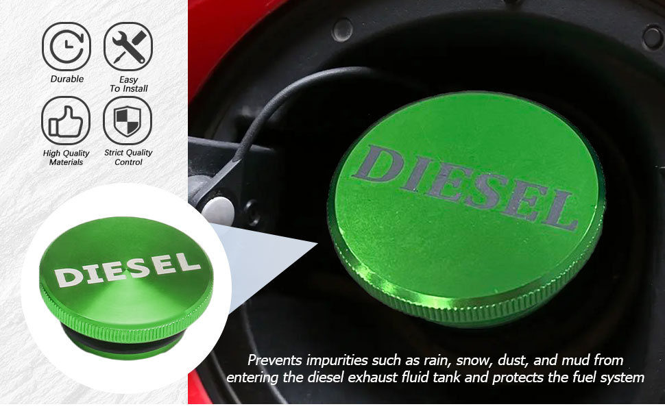 WINUERK 2PCS Diesel Fuel Cap, Fuel Filler Neck Cover