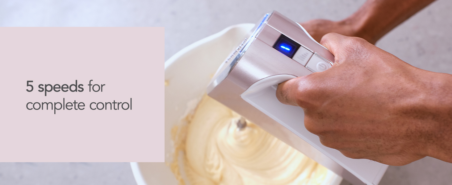 Cuisinart RHM100U Cordless Power Hand Mixer, Silver, 5 Speeds