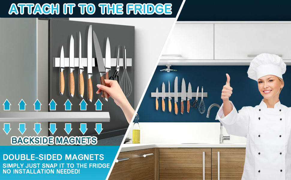 10 Inch Knife Holder for Refrigerator, Stainless