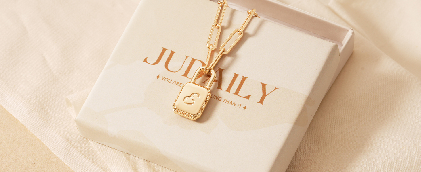  Initial Lock Necklace For Women