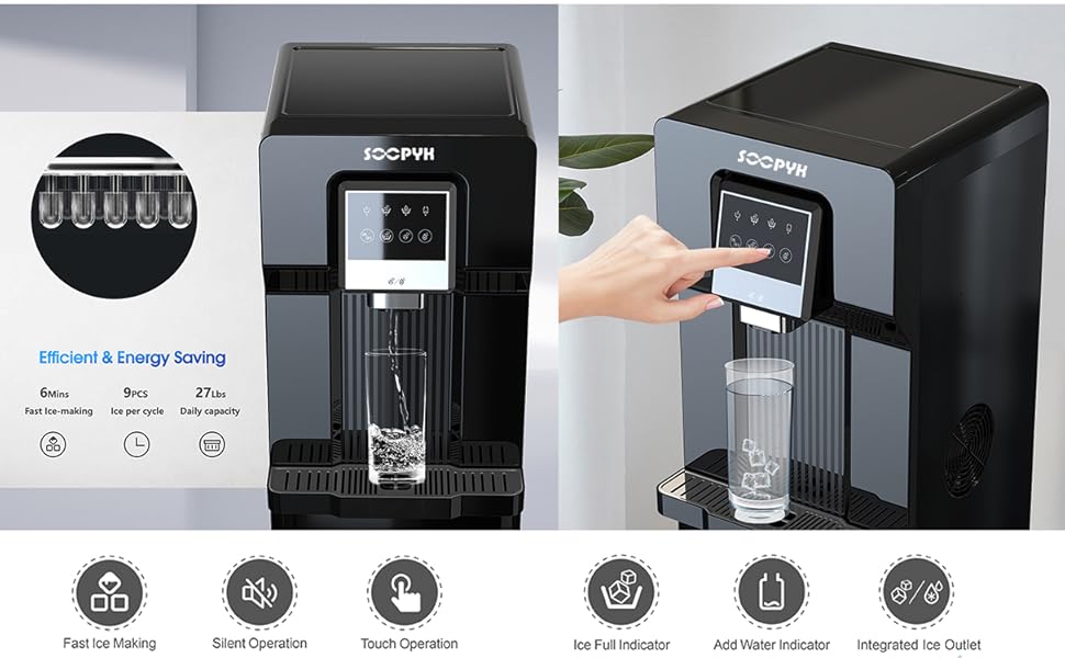 SOOPYK Bottom Loading Water Dispenser Cooler with Ice Maker