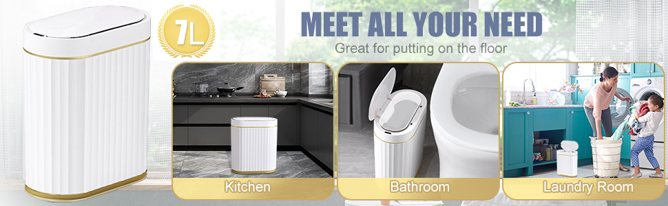Touchless OR Hands-free Trash Can