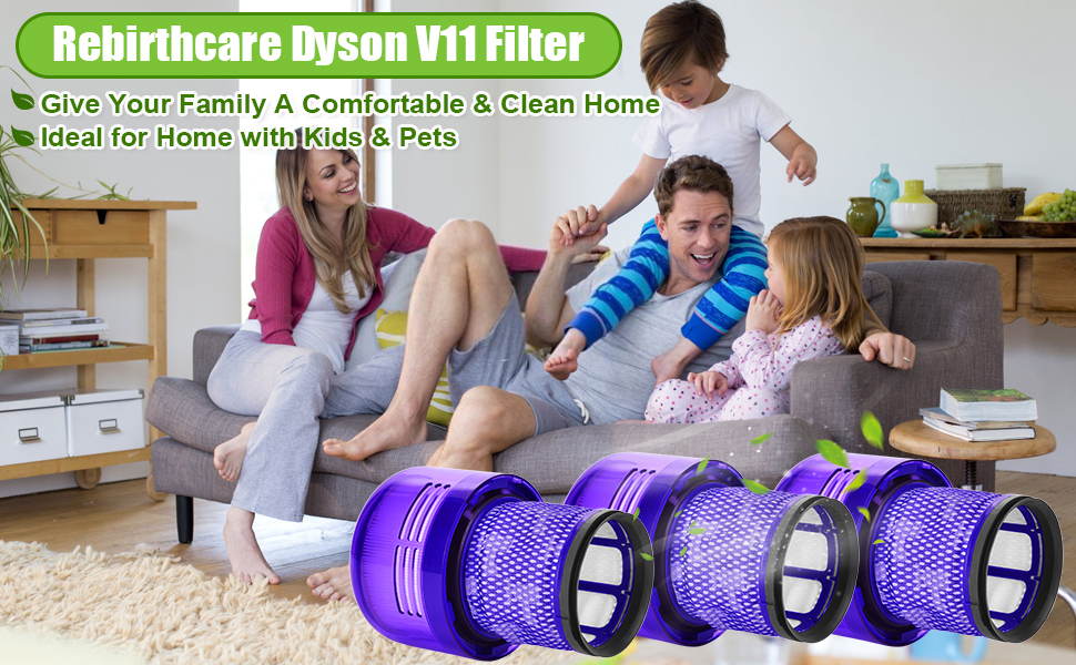 Rebirthcare 3 Pack V11 Filter for Dyson V11 Absolute V11 Animal V11 Torque Drive V15 Detect SV14