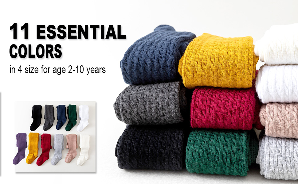 Girl Tights Thick Cable Knit Cotton Stockings Pantyhose for Toddlers