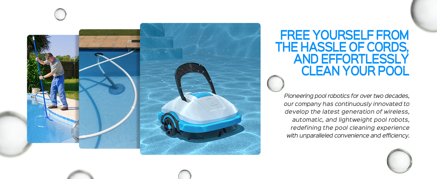 WYBOT Cordless Robotic Pool Cleaner, Automatic Pool Vacuum