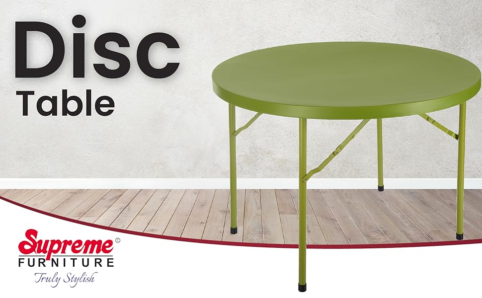 Supreme Furniture Disc Foldable, Round Plastic Table