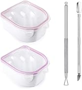 Nail Soaking Bowl, 2PCS Soak Off Gel Polish Dip Powder Remover Manicure Bowl with Triangle Cuticl...