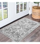 KILOCOCO Moroccan Small Area Rug 2x3 Entryway Rugs Vintage Floral Rug Washable Rug Non-Slip Kitch...