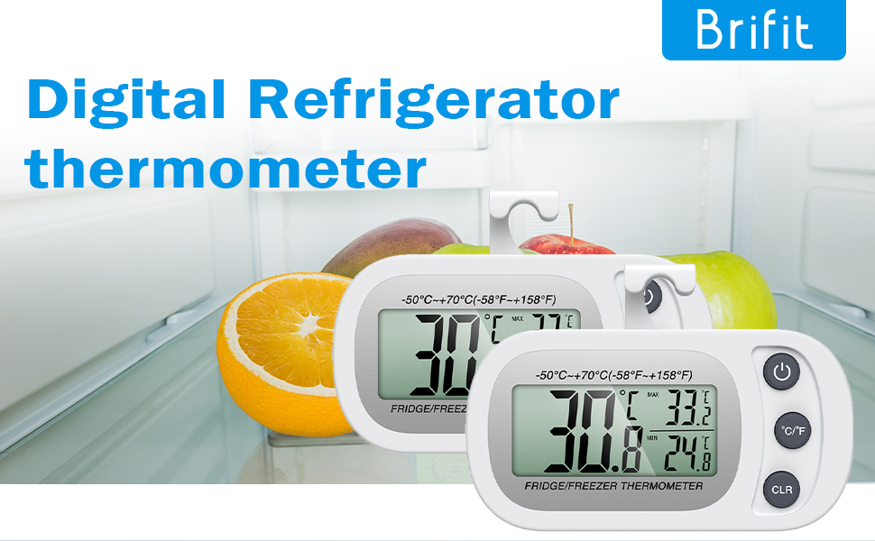 Fridge Thermometer Digital, Brifit Digital Fridge Freezer Temperature