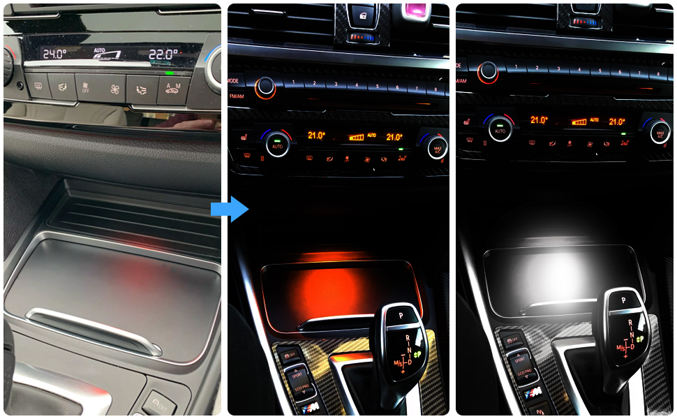 Jaronx Compatible with BMW LED Console Ambient Light for 1