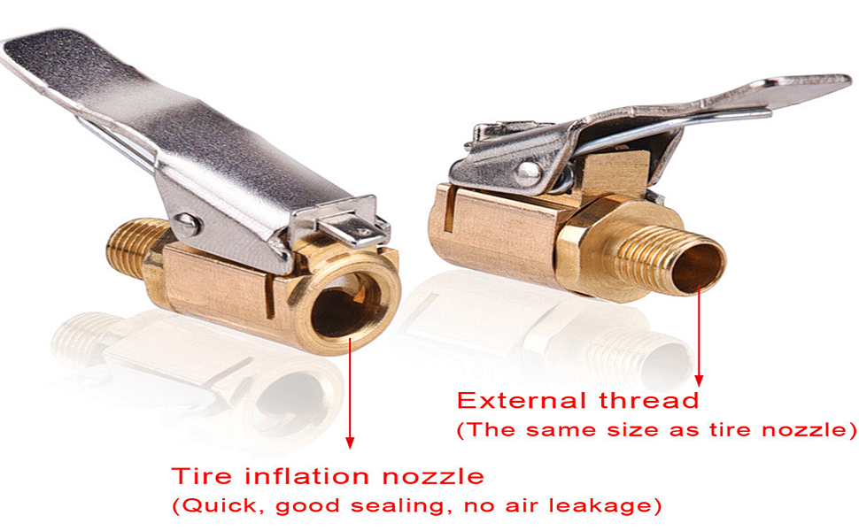 HIYITKS Tire Air Chuck with Clip Adapter, Heavy Duty Brass