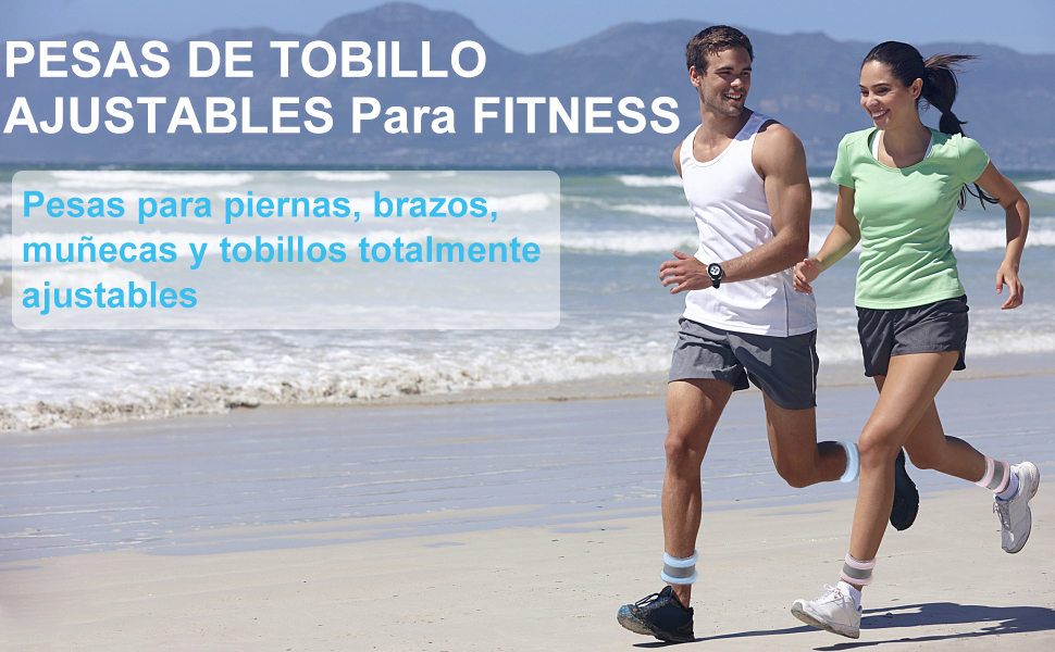Pesas de Tobillo Ajustables para Fitness, Totalmente Ajustable Tobillo Muñeca Brazo Pierna Pesos