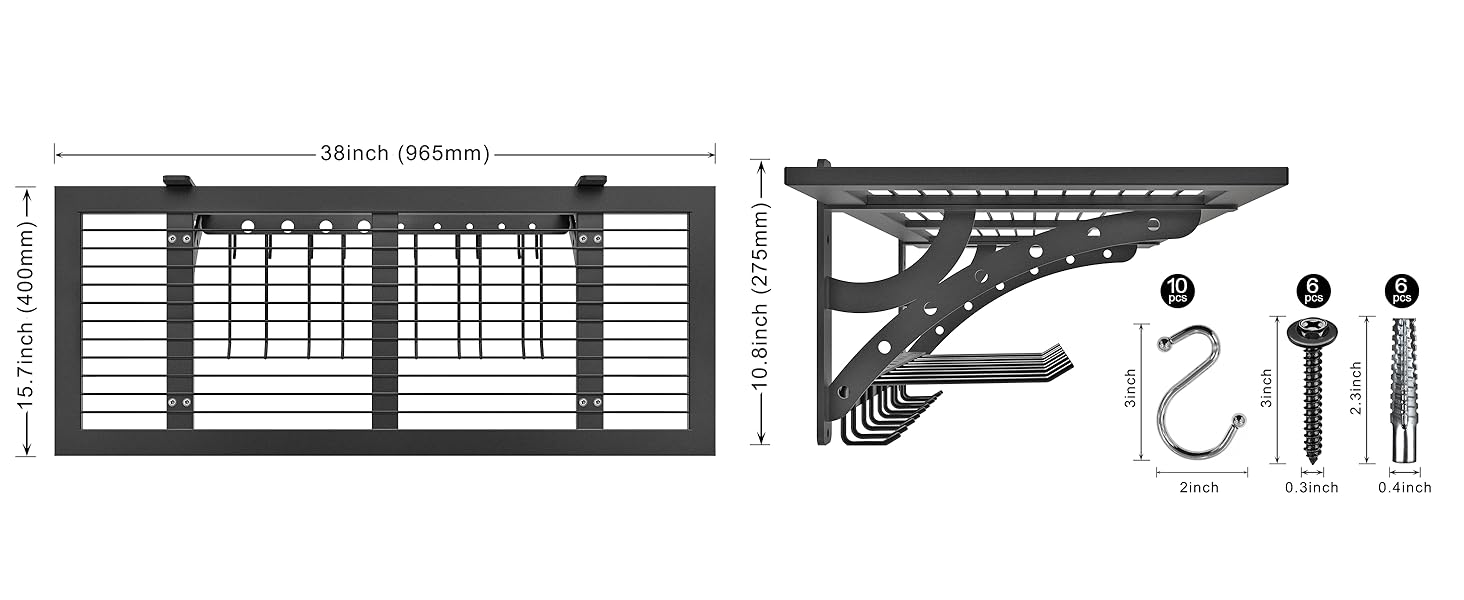 BeneLabel 2Pack 15" x 38" Heavy Duty Wall Shelf Garage