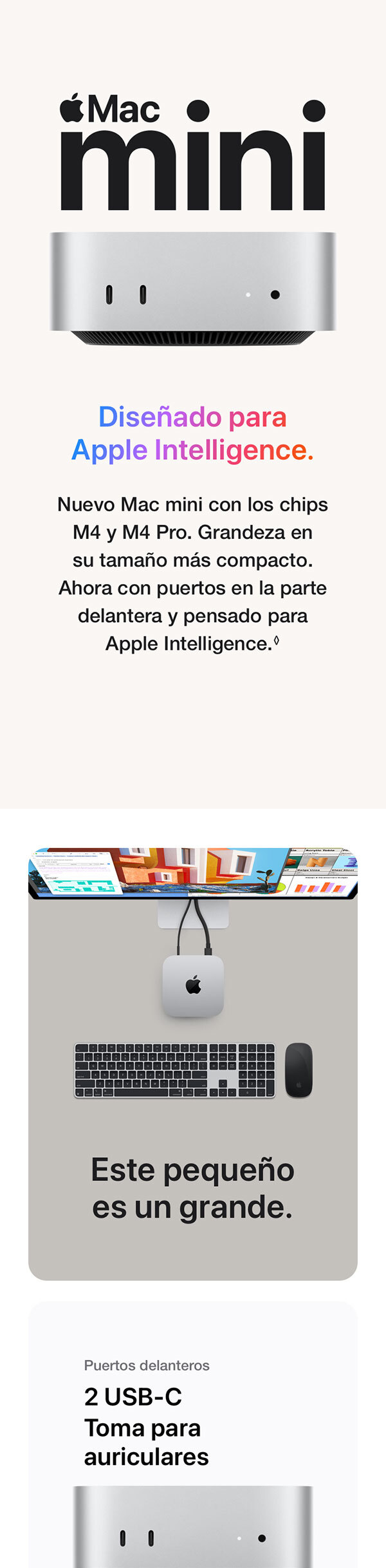 Apple Mac Mini Ordenador de Mesa con Chip M4 Pro, CPU de 12