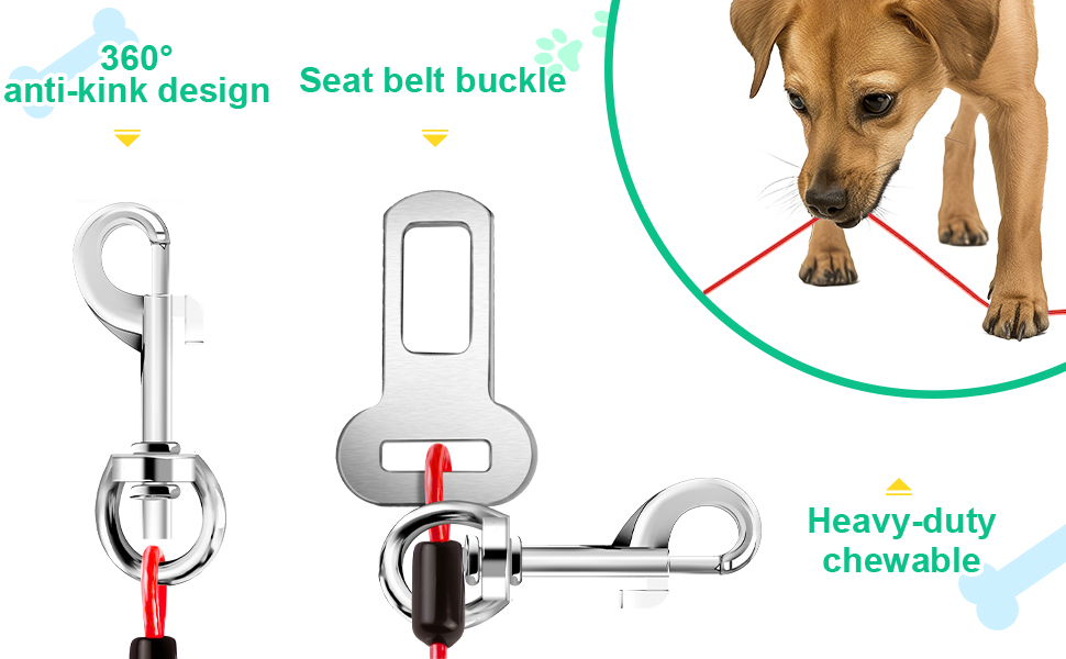 2 Pieces Dog Car Belt, Dog Car Safety Belt, 80 cm Safety Belts for Dogs, Bite Resistant PVC for All Bodies Dogs Accessories (Blue+Red) 14 inturon coche perro