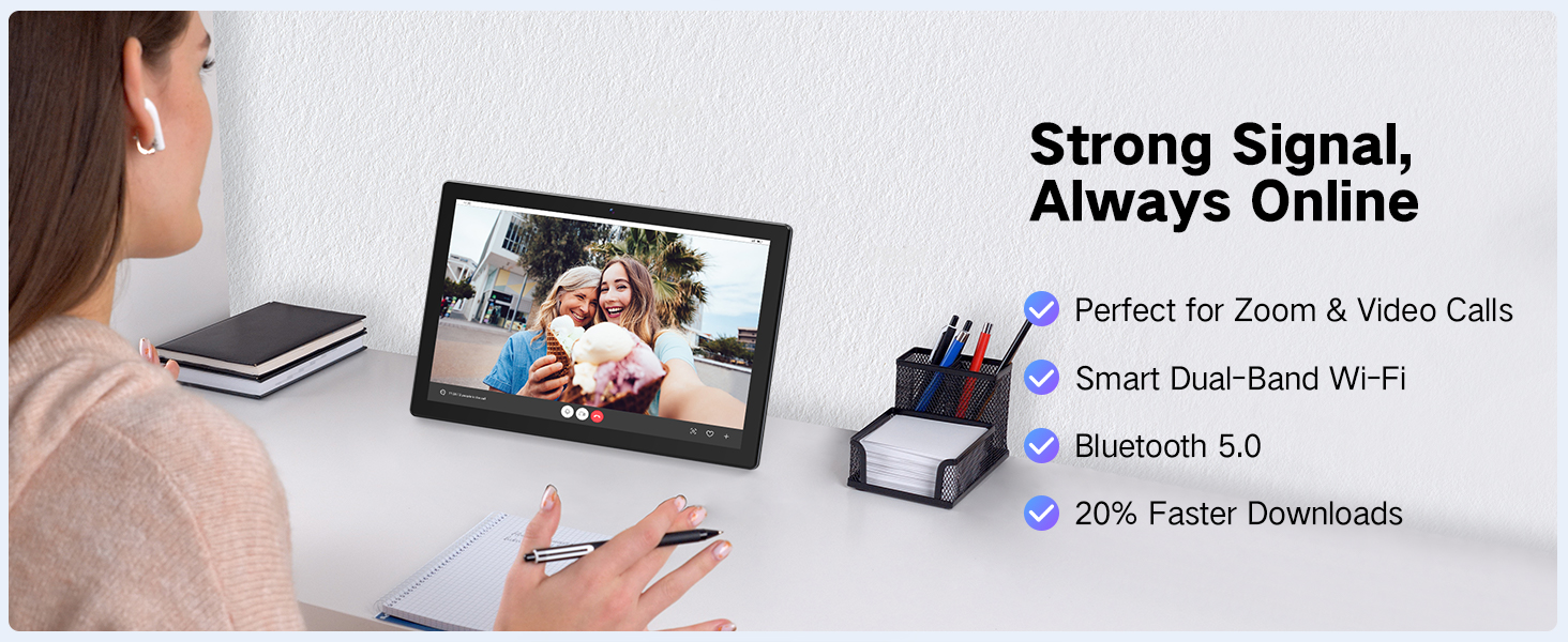 FIEKVE Android Tablet, 10.1 ,Android 14 Tablet, gaming wifi tablet pc