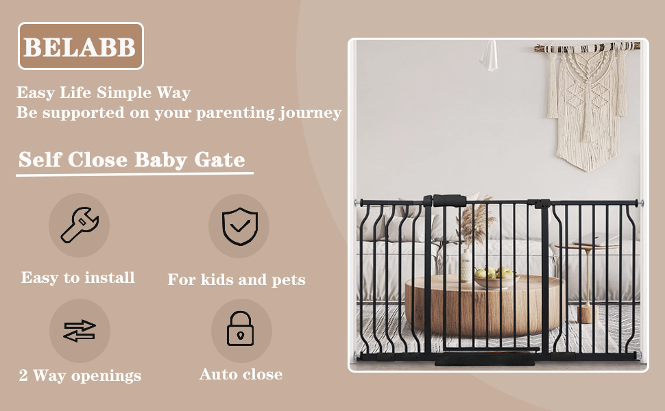 BELABB Narrow Baby Gate 24 Inch Small Tension Indoor Safety
