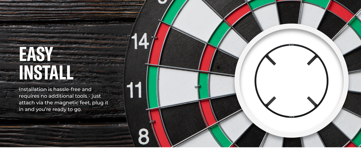 Target Darts Corona Vision Dartboard Lighting System, Black Frame White LED Dart Board