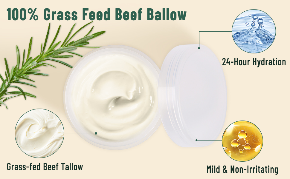 beef tallow and honey balm for face beef tallow for skin men organic grass fed beef tallow beef