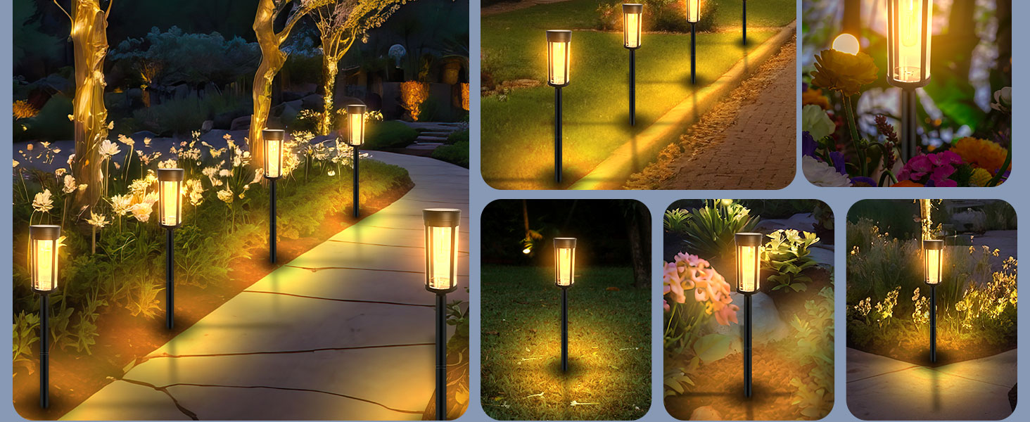 Lumsoloire 8 Pack Solar Pathway Lights Outdoor