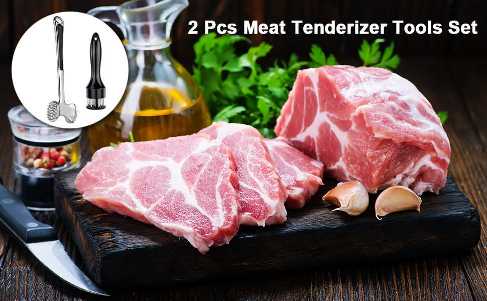 2 Pack Meat Tenderizer Hammer Tool, Meat Powder Machine