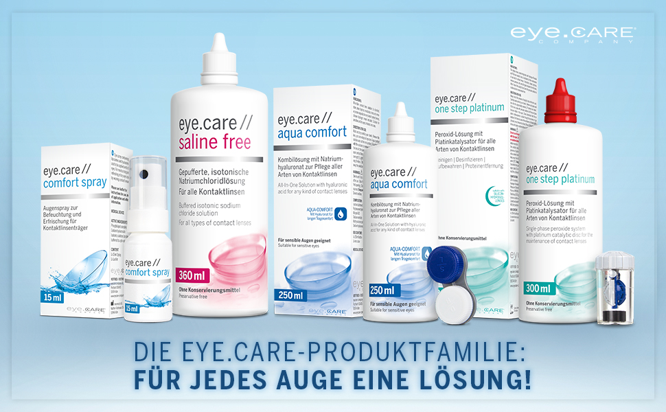 Eye.care phneutrale Kochsalzlösung für Kontaktlinsen ohne Konservierungsstoffe 2er Pack