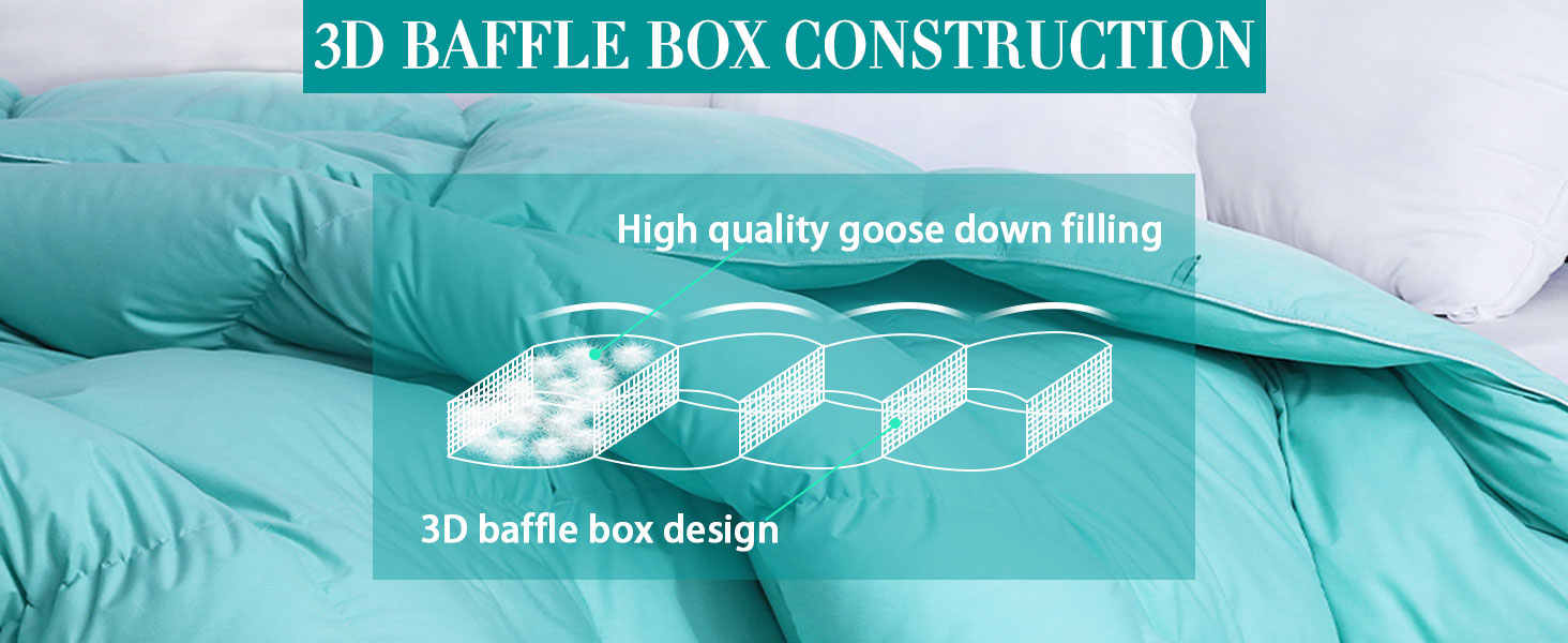 YaQunie Goose Down Comforter Calking Size All Season Down