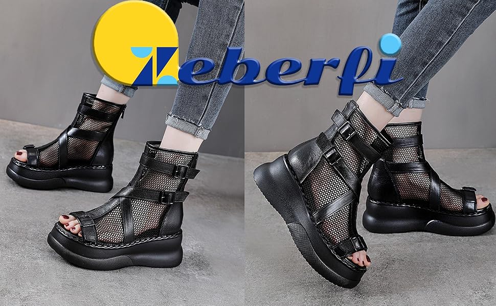 Amazon.com | Women's Genuine Leather High Top Platform