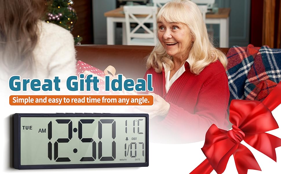 15" Large Digital Wall Clock Battery Ope... 24 large digital clocks number