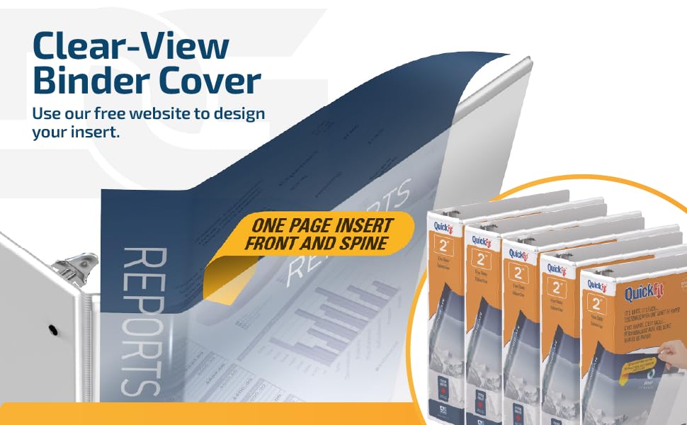 QuickFit View Binder, 3Ring Binder, Angle D Ring, 5/8 Inch, Black