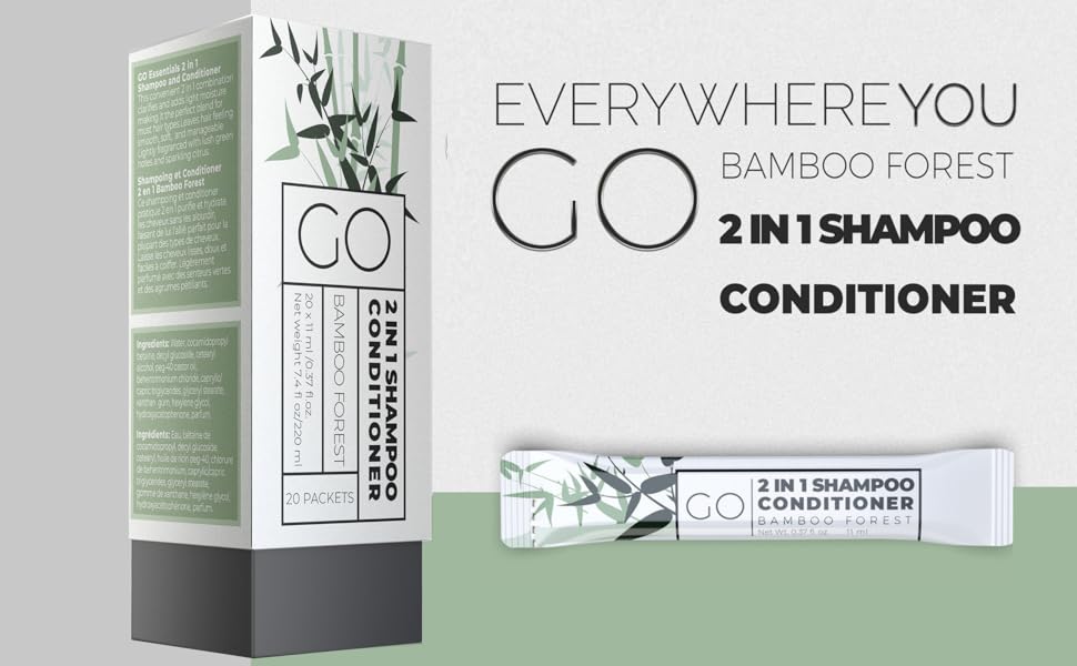 GO Essentials Travel Size Shampoo and Conditioner Set of 20 2 in 1
