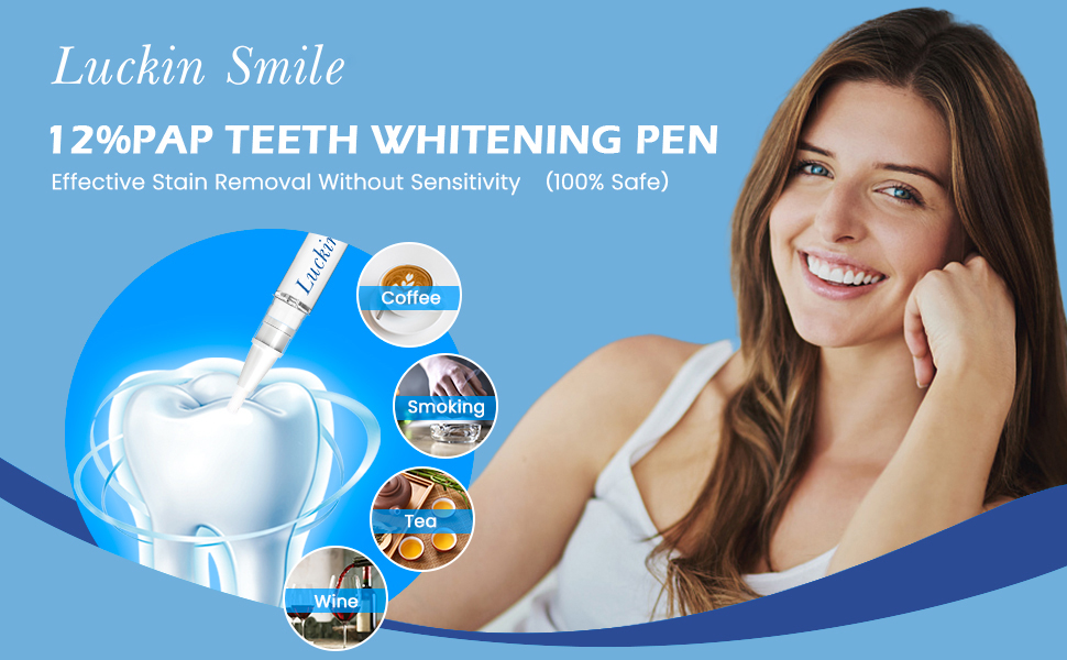 Teeth Whitening Pen, 40+ Uses Teeth Whitening Gel, 4 x 12 PAP Natural